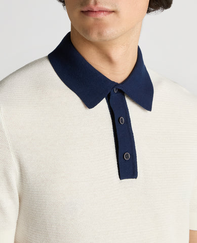 REMUS UOMO® Knitted Polo Shirt/White - New SS25