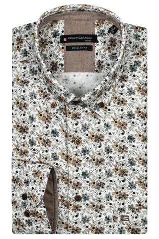 GIORDANO Regular Fit Winter Print Shirt/Ivy - New AW24