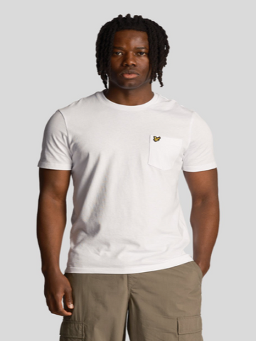 Lyle & Scott Golden Eagle Pocket T-Shirt/White - New HS24