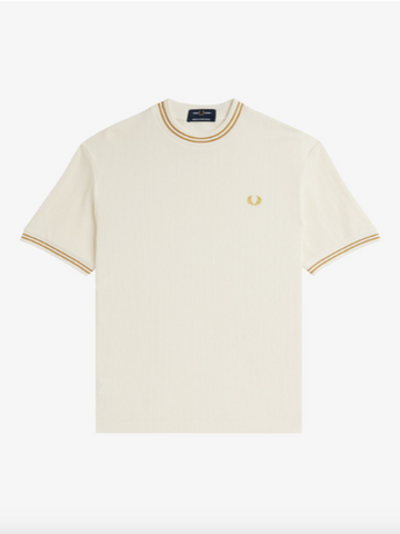 Fred Perry Ribbed Jersey T-Shirt/Ecru - New AW24