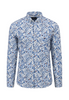 FYNCH HATTON® Flower Print Shirt/Mercurial Blue - New AW24