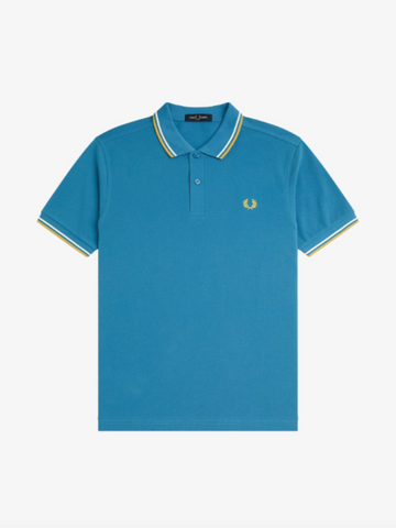 Fred Perry Twin Tipped Shirt/Ocean/Snow White/Honeycomb - New AW24