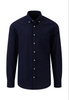 FYNCH HATTON® Garment Dyed Poplin Shirt/Navy - AW24 SALE