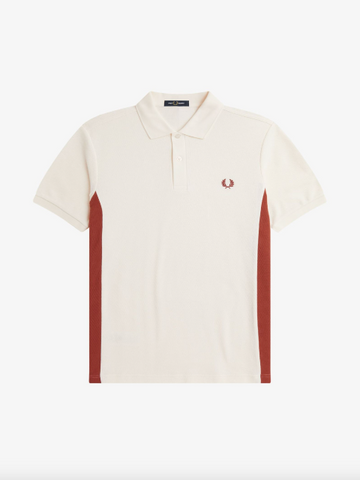 Fred Perry Textured Panel Polo Shirt/Ecru - New SS25