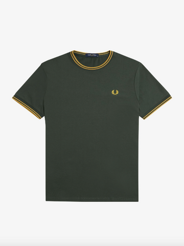 Fred Perry Twin Tipped T-Shirt/Court Green/Honeycomb - New SS25