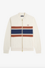 Fred Perry Panelled Zip Through Sweat Shirt/Light Ecru - New SS25