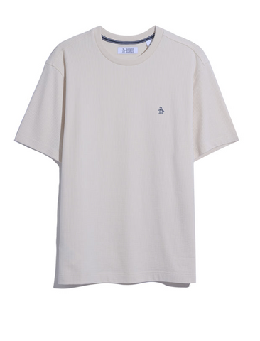 Original Penguin® Solid Knit Seersucker T-Shirt/Birch - New SS25