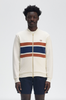 Fred Perry Panelled Zip Through Sweat Shirt/Light Ecru - New SS25