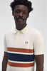 Fred Perry Panel Knitted Polo Shirt/Ecru - New SS25